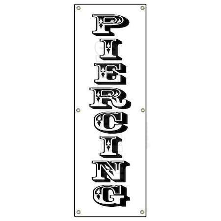Signmission PIERCING VERTICAL BANNER SIGN body art tattoo parlor pierce jewelry B-72 Piercing Vertical